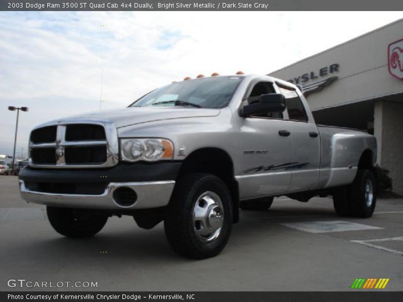 Bright Silver Metallic / Dark Slate Gray 2003 Dodge Ram 3500 ST Quad Cab 4x4 Dually