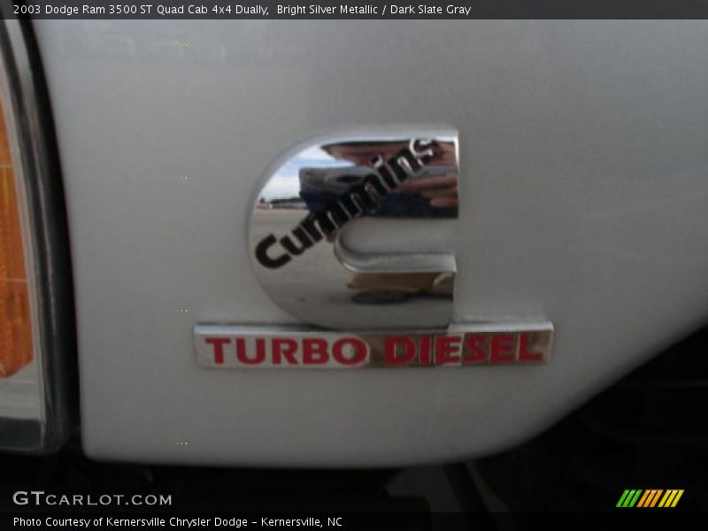 Bright Silver Metallic / Dark Slate Gray 2003 Dodge Ram 3500 ST Quad Cab 4x4 Dually