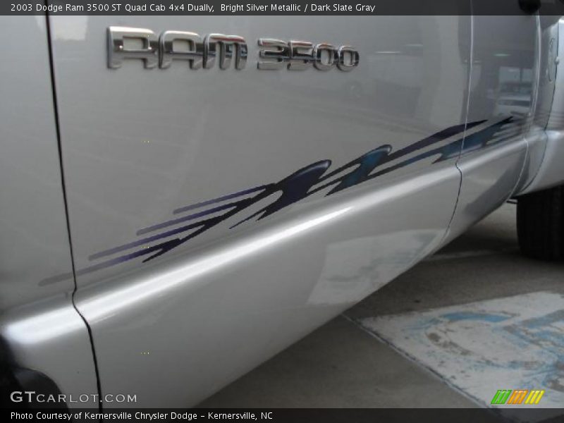 Bright Silver Metallic / Dark Slate Gray 2003 Dodge Ram 3500 ST Quad Cab 4x4 Dually