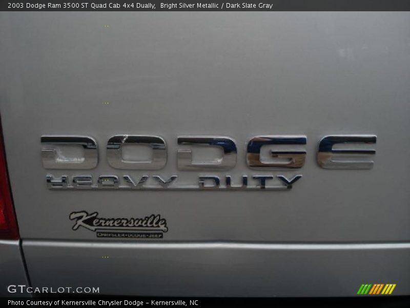 Bright Silver Metallic / Dark Slate Gray 2003 Dodge Ram 3500 ST Quad Cab 4x4 Dually