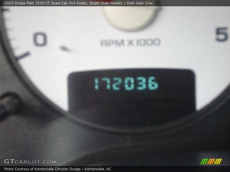 Bright Silver Metallic / Dark Slate Gray 2003 Dodge Ram 3500 ST Quad Cab 4x4 Dually