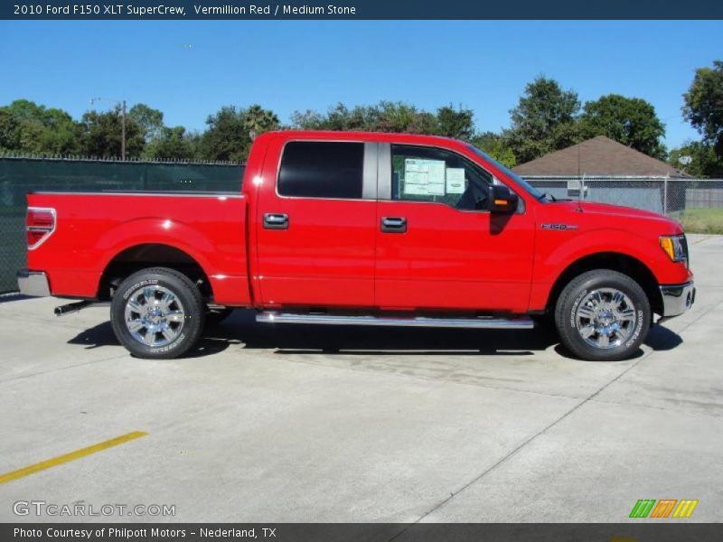 Vermillion Red / Medium Stone 2010 Ford F150 XLT SuperCrew