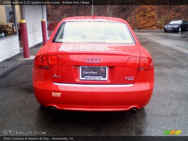 Brilliant Red / Beige 2008 Audi A4 2.0T quattro S-Line Sedan