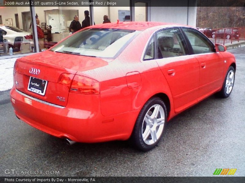 Brilliant Red / Beige 2008 Audi A4 2.0T quattro S-Line Sedan