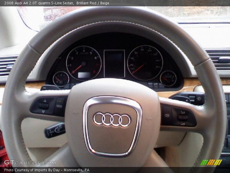 Brilliant Red / Beige 2008 Audi A4 2.0T quattro S-Line Sedan
