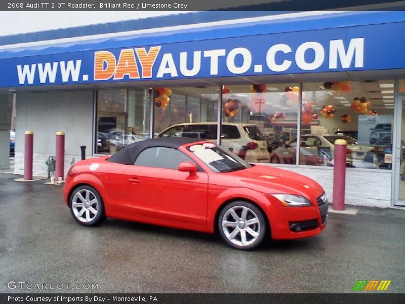 Brilliant Red / Limestone Grey 2008 Audi TT 2.0T Roadster
