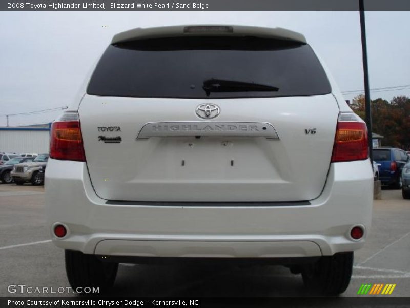 Blizzard White Pearl / Sand Beige 2008 Toyota Highlander Limited
