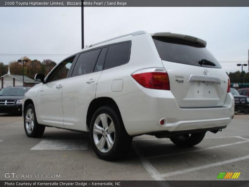 Blizzard White Pearl / Sand Beige 2008 Toyota Highlander Limited
