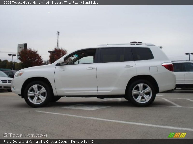 Blizzard White Pearl / Sand Beige 2008 Toyota Highlander Limited