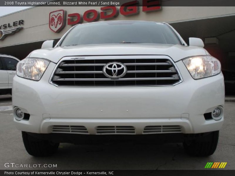 Blizzard White Pearl / Sand Beige 2008 Toyota Highlander Limited