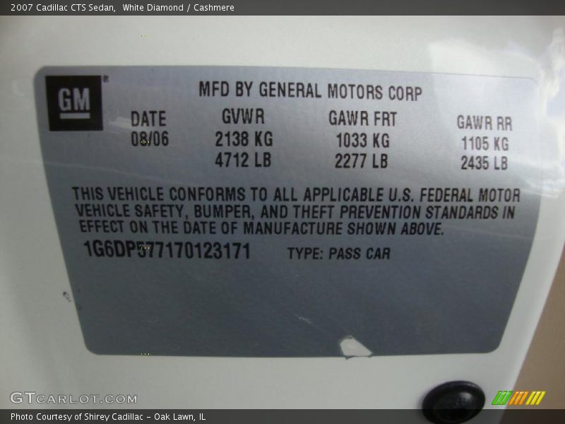 White Diamond / Cashmere 2007 Cadillac CTS Sedan