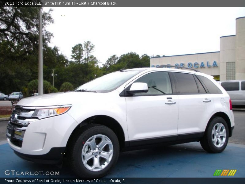 White Platinum Tri-Coat / Charcoal Black 2011 Ford Edge SEL