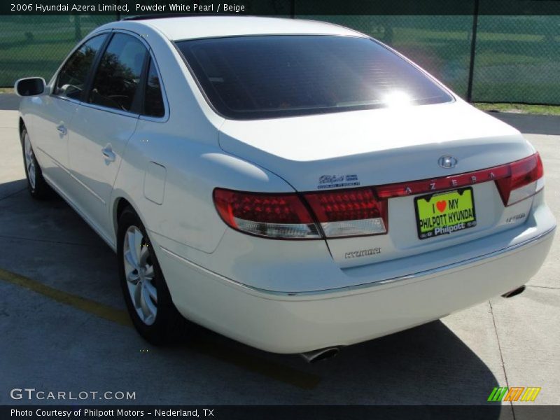 Powder White Pearl / Beige 2006 Hyundai Azera Limited