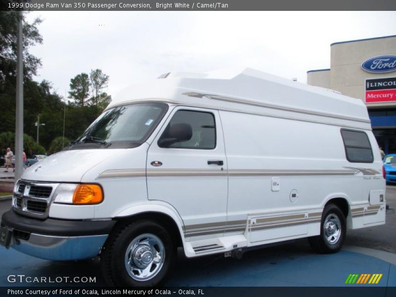 Bright White / Camel/Tan 1999 Dodge Ram Van 350 Passenger Conversion