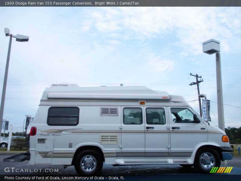 Bright White / Camel/Tan 1999 Dodge Ram Van 350 Passenger Conversion