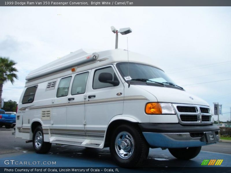Bright White / Camel/Tan 1999 Dodge Ram Van 350 Passenger Conversion