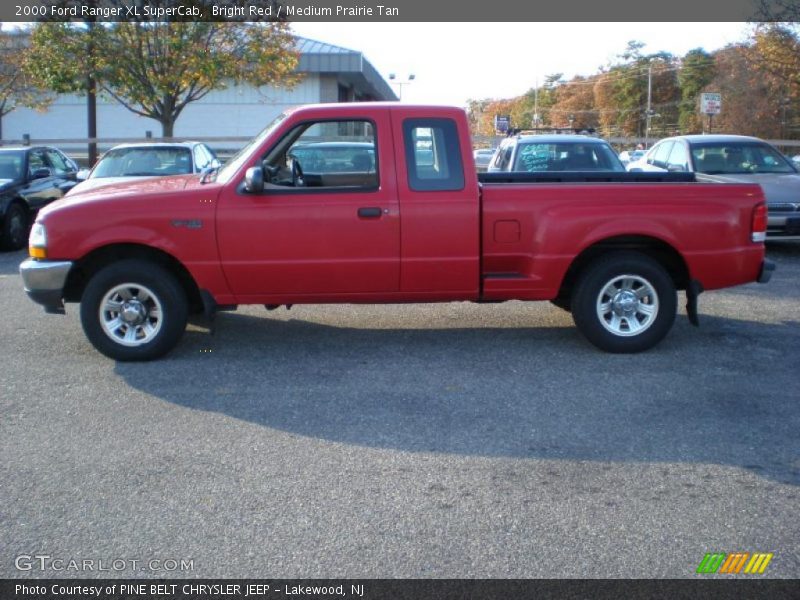 Bright Red / Medium Prairie Tan 2000 Ford Ranger XL SuperCab
