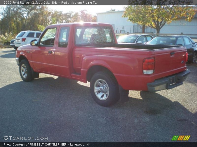 Bright Red / Medium Prairie Tan 2000 Ford Ranger XL SuperCab