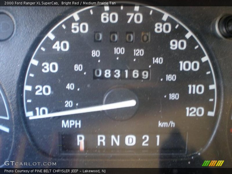 Bright Red / Medium Prairie Tan 2000 Ford Ranger XL SuperCab