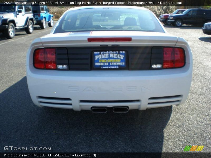 Performance White / Dark Charcoal 2008 Ford Mustang Saleen S281 AF American Flag Patriot Supercharged Coupe