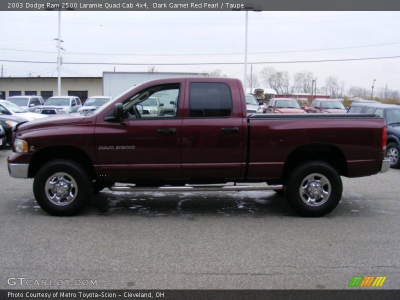 Dark Garnet Red Pearl / Taupe 2003 Dodge Ram 2500 Laramie Quad Cab 4x4