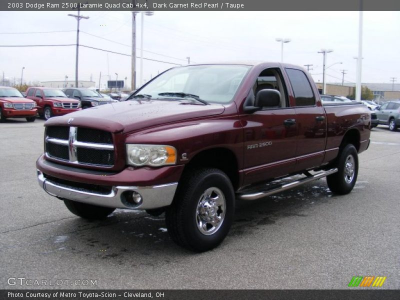 Dark Garnet Red Pearl / Taupe 2003 Dodge Ram 2500 Laramie Quad Cab 4x4