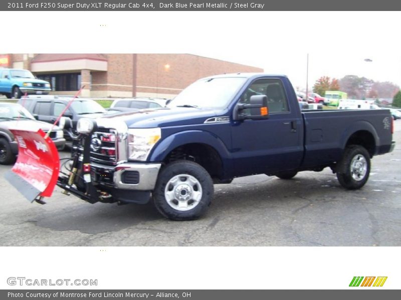 Dark Blue Pearl Metallic / Steel Gray 2011 Ford F250 Super Duty XLT Regular Cab 4x4