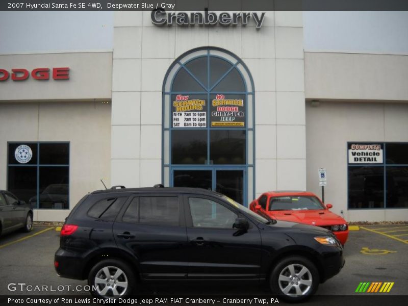 Deepwater Blue / Gray 2007 Hyundai Santa Fe SE 4WD