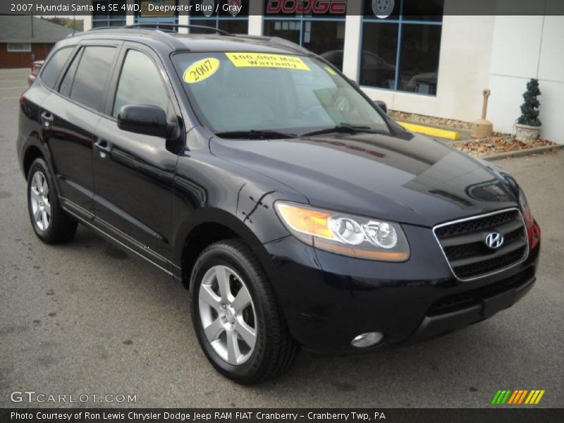 Deepwater Blue / Gray 2007 Hyundai Santa Fe SE 4WD