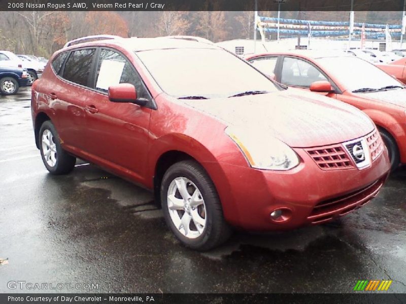 Venom Red Pearl / Gray 2008 Nissan Rogue S AWD