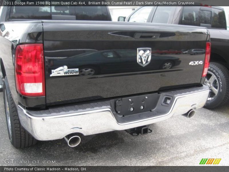 Brilliant Black Crystal Pearl / Dark Slate Gray/Medium Graystone 2011 Dodge Ram 1500 Big Horn Quad Cab 4x4