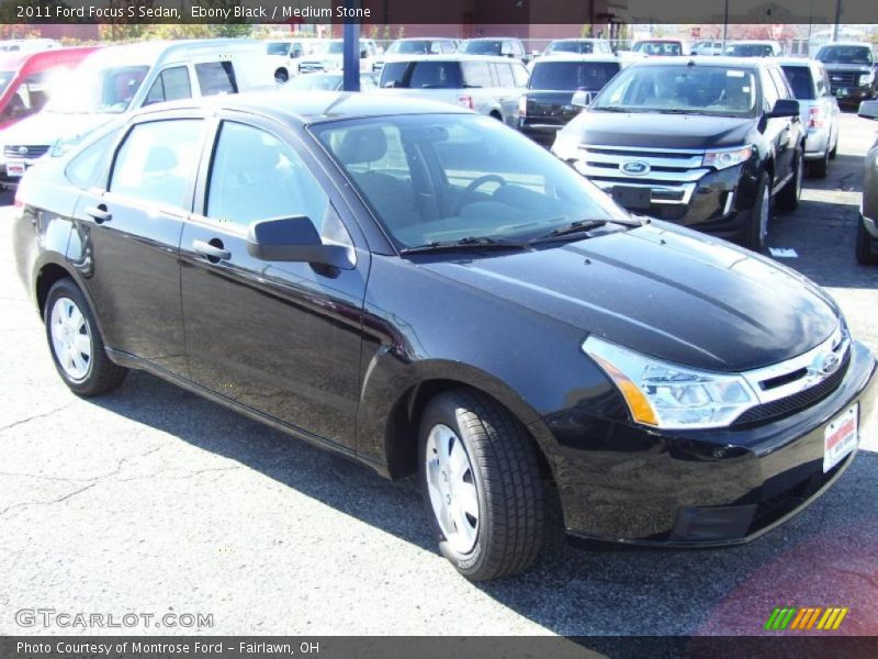Ebony Black / Medium Stone 2011 Ford Focus S Sedan