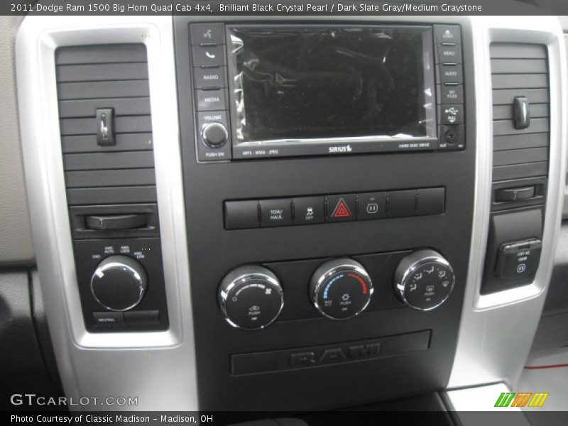 Brilliant Black Crystal Pearl / Dark Slate Gray/Medium Graystone 2011 Dodge Ram 1500 Big Horn Quad Cab 4x4