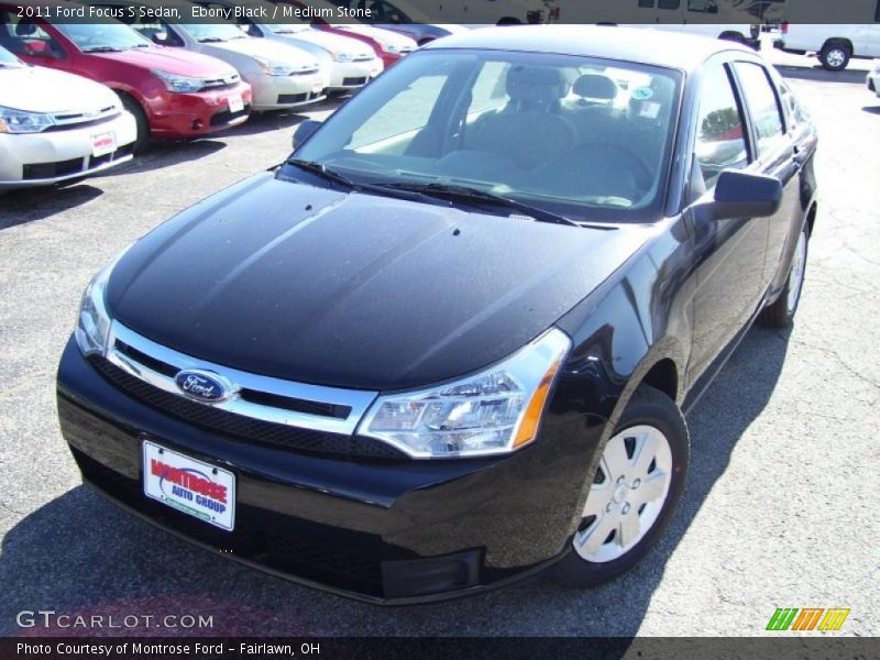 Ebony Black / Medium Stone 2011 Ford Focus S Sedan