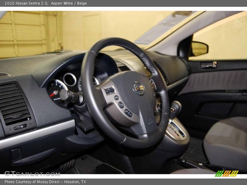 Aspen White / Beige 2010 Nissan Sentra 2.0