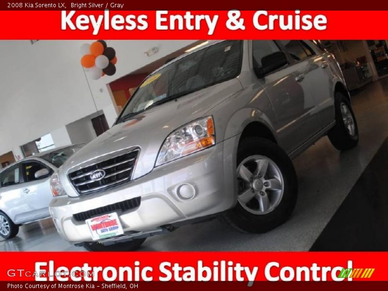 Bright Silver / Gray 2008 Kia Sorento LX