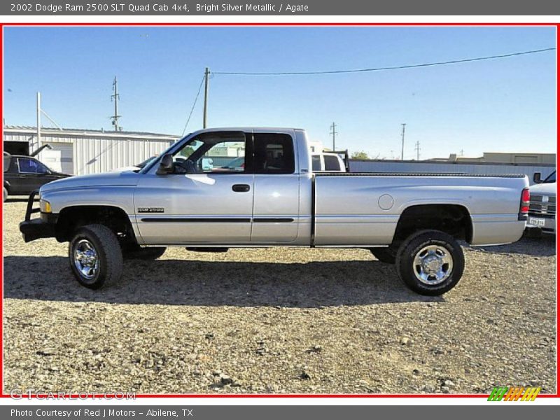 Bright Silver Metallic / Agate 2002 Dodge Ram 2500 SLT Quad Cab 4x4