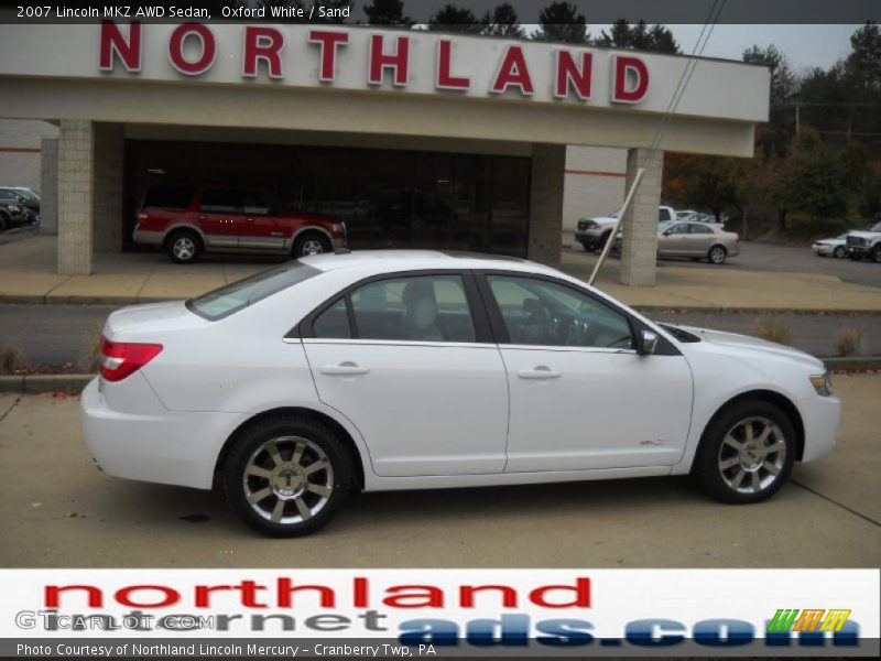 Oxford White / Sand 2007 Lincoln MKZ AWD Sedan