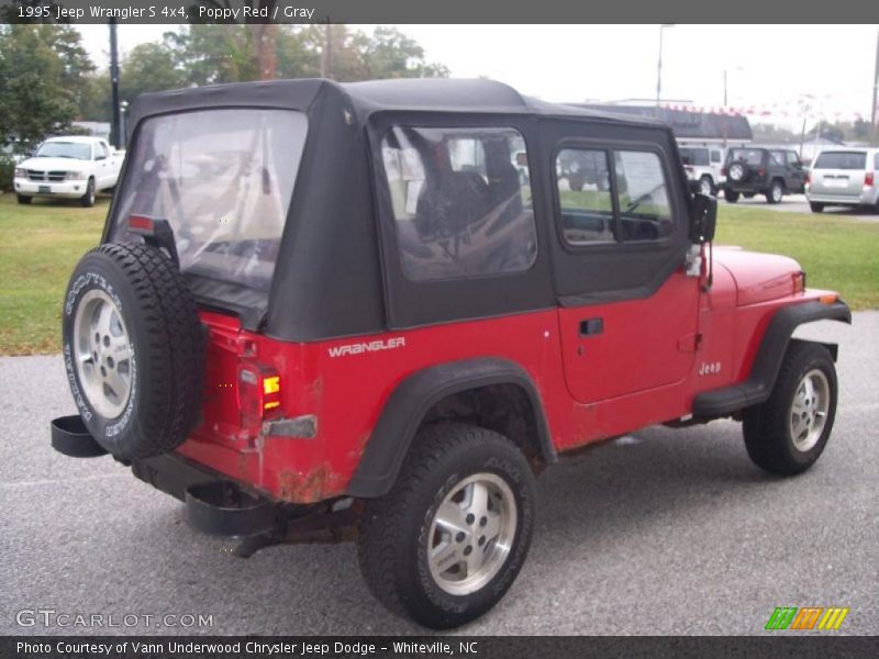 Poppy Red / Gray 1995 Jeep Wrangler S 4x4