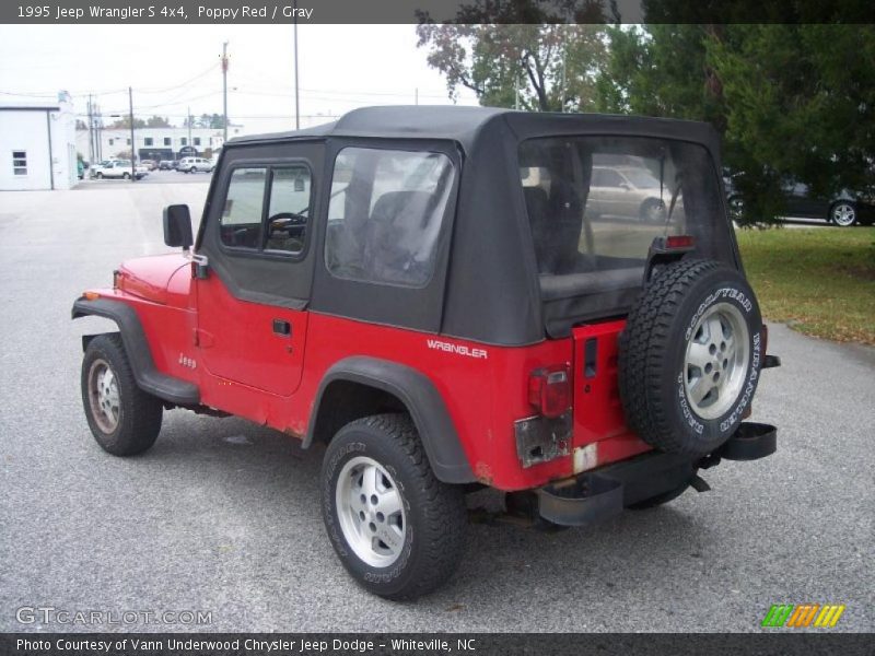 Poppy Red / Gray 1995 Jeep Wrangler S 4x4