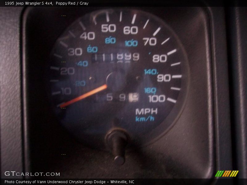 Poppy Red / Gray 1995 Jeep Wrangler S 4x4