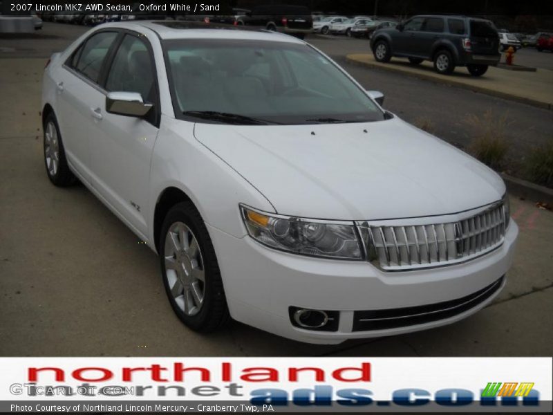 Oxford White / Sand 2007 Lincoln MKZ AWD Sedan