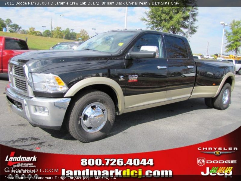Brilliant Black Crystal Pearl / Dark Slate Gray 2011 Dodge Ram 3500 HD Laramie Crew Cab Dually