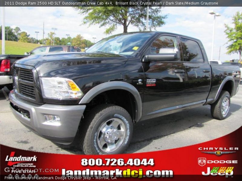 Brilliant Black Crystal Pearl / Dark Slate/Medium Graystone 2011 Dodge Ram 2500 HD SLT Outdoorsman Crew Cab 4x4