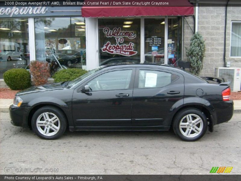 Brilliant Black Crystal Pearl / Dark Slate Gray/Light Graystone 2008 Dodge Avenger R/T AWD