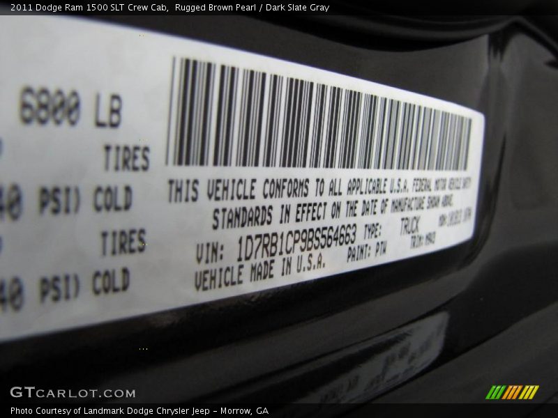 Rugged Brown Pearl / Dark Slate Gray 2011 Dodge Ram 1500 SLT Crew Cab