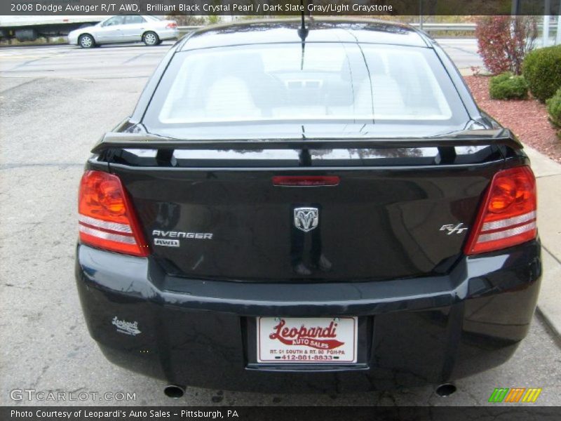Brilliant Black Crystal Pearl / Dark Slate Gray/Light Graystone 2008 Dodge Avenger R/T AWD
