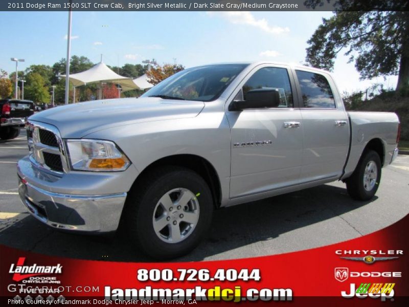 Bright Silver Metallic / Dark Slate Gray/Medium Graystone 2011 Dodge Ram 1500 SLT Crew Cab