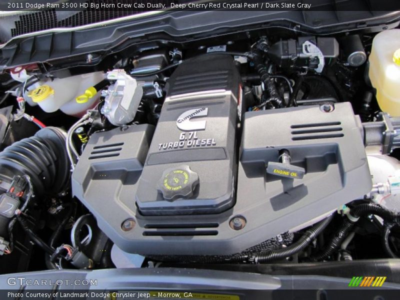  2011 Ram 3500 HD Big Horn Crew Cab Dually Engine - 6.7 Liter OHV 24-Valve Cummins Turbo-Diesel Inline 6 Cylinder