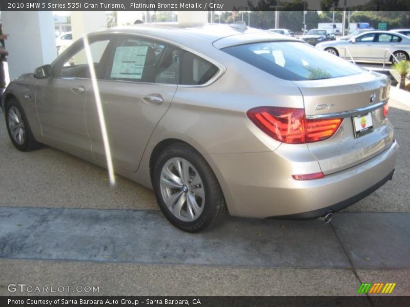 Platinum Bronze Metallic / Gray 2010 BMW 5 Series 535i Gran Turismo